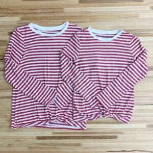 Red and White Striped long sleeves