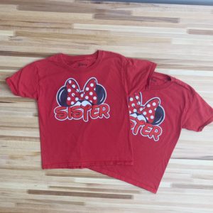 Matching Red Minnie Mouse Sister T-shirts