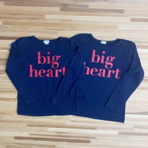 Matching Big Hearts Long Sleeve T-shirts
