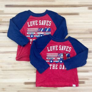 Love Saves the Day Matching Long Sleeved Shirts for Twins
