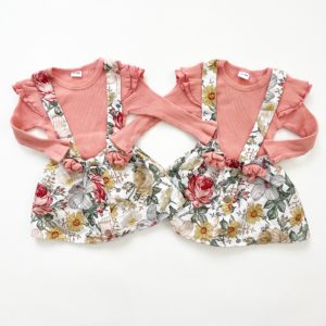 Matching Floral Pinafore Dresses