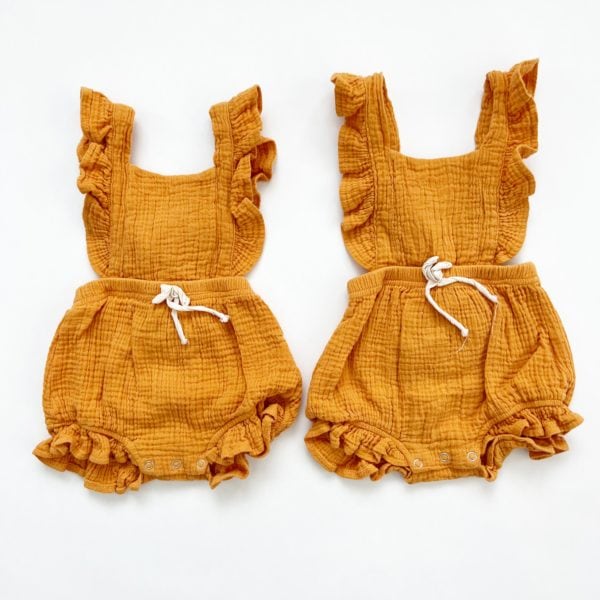 Matching Mustard Rompers