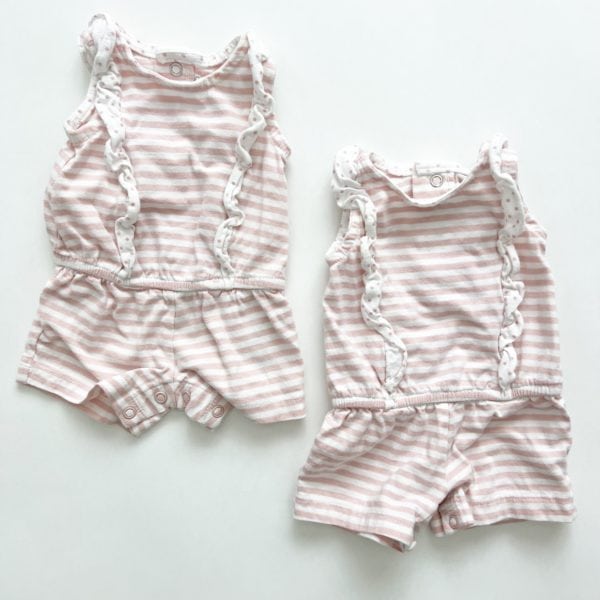 Matching Striped Rompers