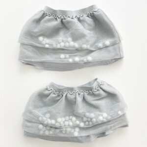 Matching Grey PomPom Skirts