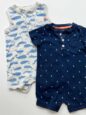 Coordinating rompers for twin boys
