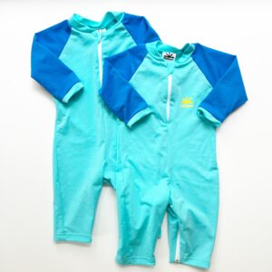 Matching swimsuits for twin boys