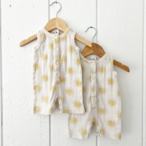 Matching rompers for twins