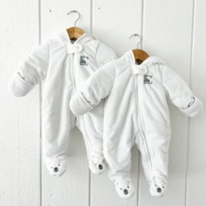 Matching Snowsuits for Twin Girls