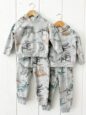 Matching Dino Sweatsuits for twin boys