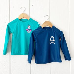 Coordinating Blue Swim Shirts